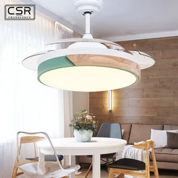 

Modern Chandeliers with Fan Frequency Conversion Fan Lights For Living Room 42 Inch Remote Control Lamp Bedroom LED Ventilator