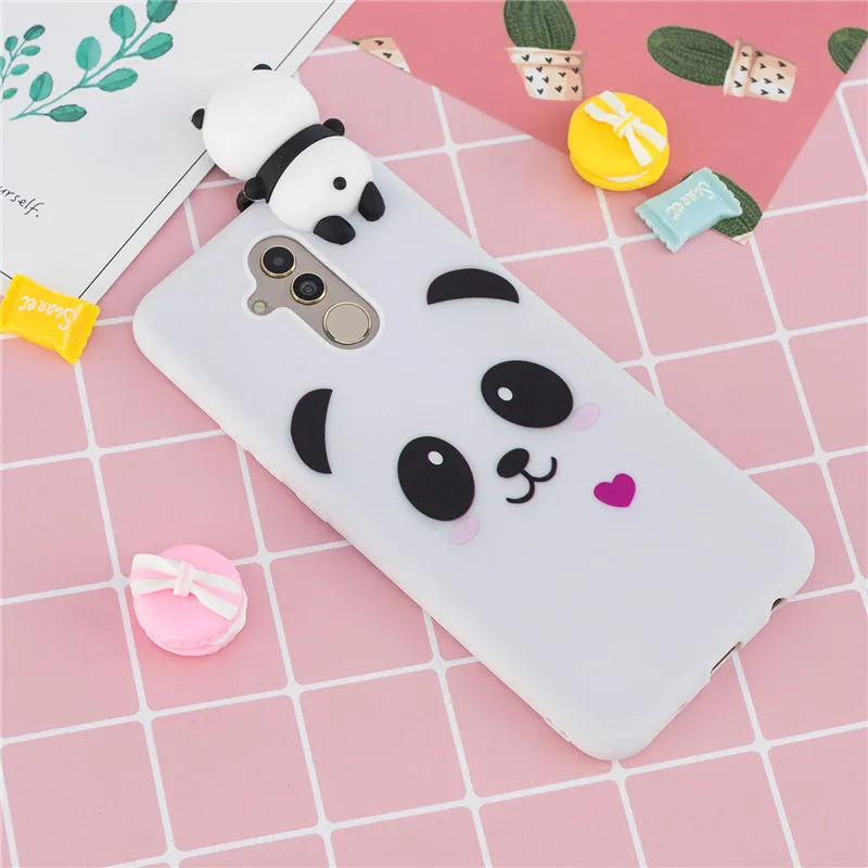 Милый Мягкий Силиконовый ТПУ чехол с 3D пандой для Huawei P8 Lite 2017 P9 P10 P20 P30 Mate 10 20 30 Pro