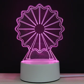 

LED 3D Ferris Wheel Children's Playground NightLight Acrylic Night Lamp Light With Touch And Remote Lamps Lights Kids Decoration
