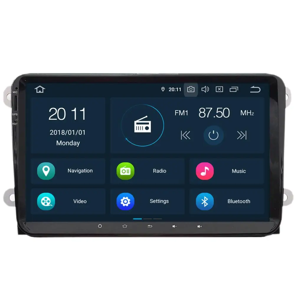 Top HFCYJIA 9" 4+64G RAM Android 9.0 Car Radio Stereo For Volkswagen Jetta Polo Golf MK5 MK6 Sharran Tiguan Passat GPS Navi BT WIFI 1