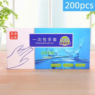 200PCS 100/200 шт Еда Пластик перчатки одноразовые перчатки для ресторана Кухня барбекю eco-friendly Еда перчатки для фруктов и овощей, перчатки - Цвет: 200PCS