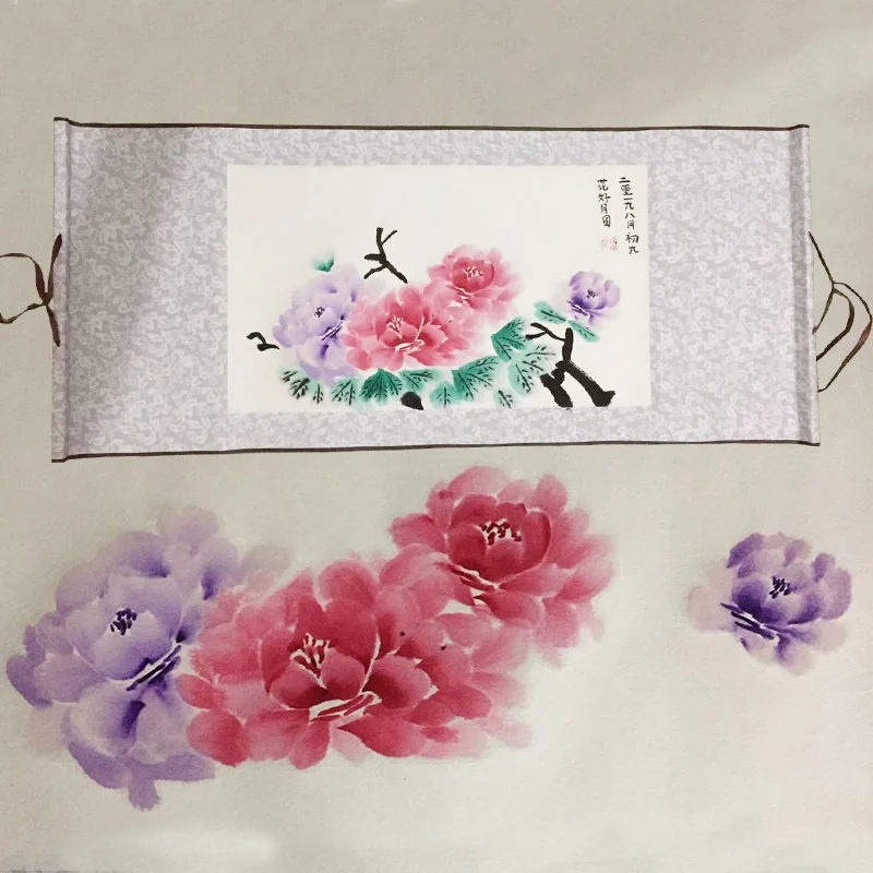 

Chinese Painting Hand Painted Peony Flower Picture Drawing for Home Decoration Artwork Decor As Christmas Gift Birthday Gifts