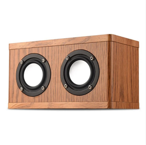 

Stylish Retro Wooden Wireless Bluetooth Speaker 3D Stereo Dual Passive Subwoofer Speaker Music Player TF Card MP3 Desktop Bass