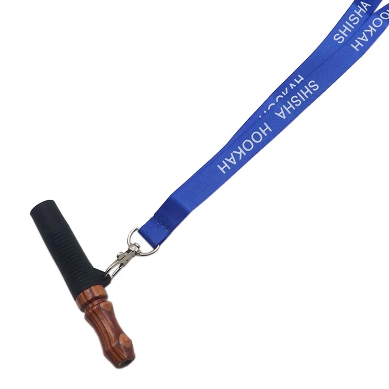 blue 1 шт. мундштук кальяна с подвеской веревки ремень Shisha Рот Советы Силиконовые деревянные кальян наргиле водопровод мундштук многоразовые - Цвет: blue