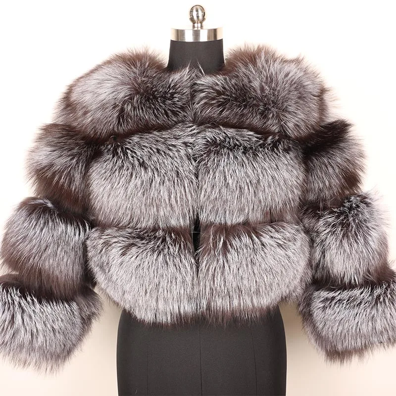 Length 45 CM-66 Maomaokong2019 зимняя новая стильная женская одежда, кожаная шуба из меха енота, Высококачественная Шуба с круглым вырезом, сохраняющая тепло - Цвет: Length 45 CM-66
