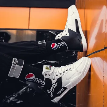 

Men Sneakers Outdoor Chaussure Homme Trend Shoes Men Tenis Zapatos Hombre High Top Fashion Leather Footwear For Men Lace-up 2020