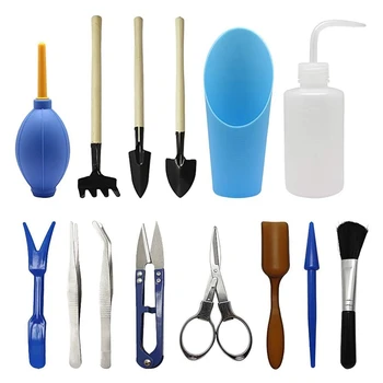 

14 Pcs Transplanting Tools Garden Succulent Tool Small Gardening Set for Indoor Miniature Garden Plant Care