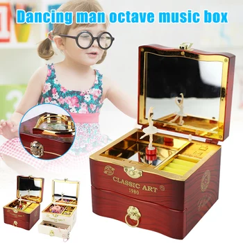 

Music Box Dancing Ballet Vintage Melody Home Decoration Accessories Jewelry Storage Drawer with Makeup Mirror Hot Sales