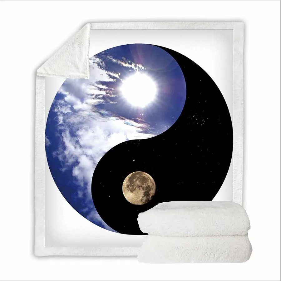 HELENGILI Yin Yang одеяло на искусственном меху девчачье цветочное покрывало бархатное плюшевое мягкое удобное домашнее кемпинговое покрывало