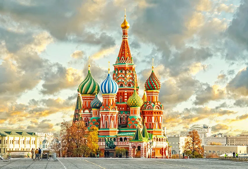 Виниловый фон для фотостудии 7x5 футов винтажный с изображением Красной площади