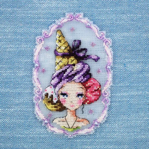 Refrigerator magnet top cream girl Cross stitch DMC set Creative Gift Handmade metal bookmark fairy tale princess series for cross stitch kit