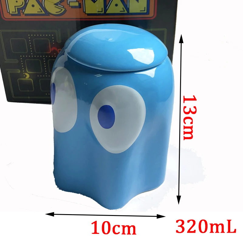 1 шт Новинка 320mL цвета: красный/желтый/синий Pacman кружка с крышкой Керамика чашку