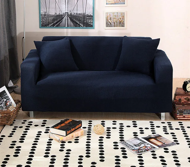 4/3/2/1 сиденье эластичного бархата; подходит как для диванов Универсальный однотонный, стрейч покрывало для дивана funda диван elastica 4 площади плед канапе - Цвет: navy blue