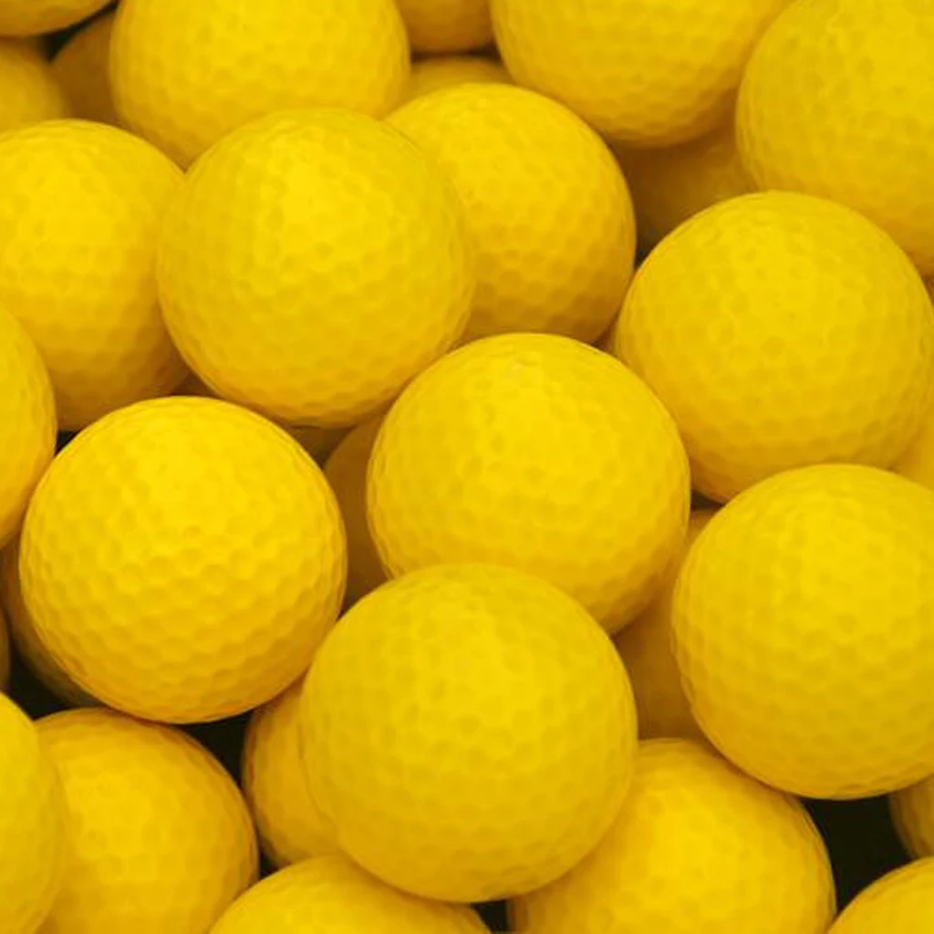 1 Piece Lightweight Flexible Compression Hardness 90 Golf Practice Ball 392 Bee Hole Golf Ball Yellow 42.6mm