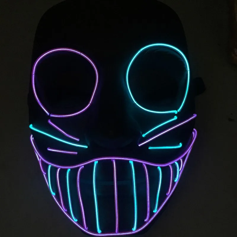 Хэллоуин световой светодиодный маска лампа с холодным светом линия маска пластиковая маска для Хэллоуина Танцевальная вечеринка бар