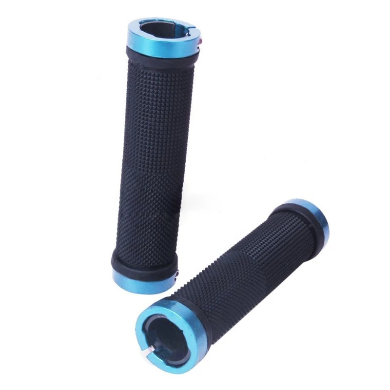 

Pair Mountain Bike MTB BMX Bicycle Cycling Double Lock Handlebar Grips Blue