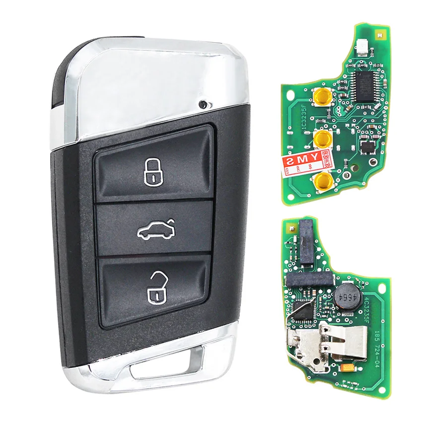 3 кнопки дистанционного смарт Ключи MQB 434 МГц ID48 чип для Volkswagen Magotan Superb A7 Passat B8- 3G0 959 752 необработанное лезвие