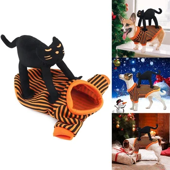 

Christmas Dog Costumes,Dog Costume Suit with Unique Black Cat Design Puppy Clothes for Christmas Halloween Party
