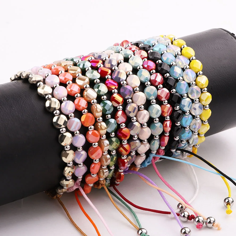 New Design Women Bracelet Glass Crystal Beads Macrame Friendship Birthstone Bracelet Women Jewelry Gift
