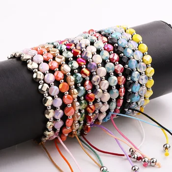 New Design Women Bracelet Glass Crystal Beads Macrame Friendship Birthstone Bracelet Women Jewelry Gift