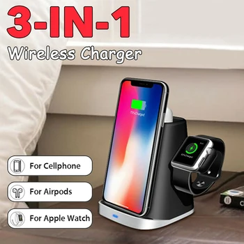 

Fast Charging Stand Portable Office Qi Compact Durable Wireless Charger Accessory Travel Smart Dock Safe For IPhone