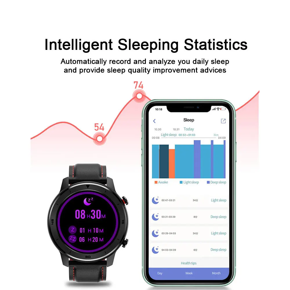 Подарок NO.1 DT78 SmartWatch IP68 Водонепроницаемый 1 3 дюймов Спорт сердечного ритма Bluetooth