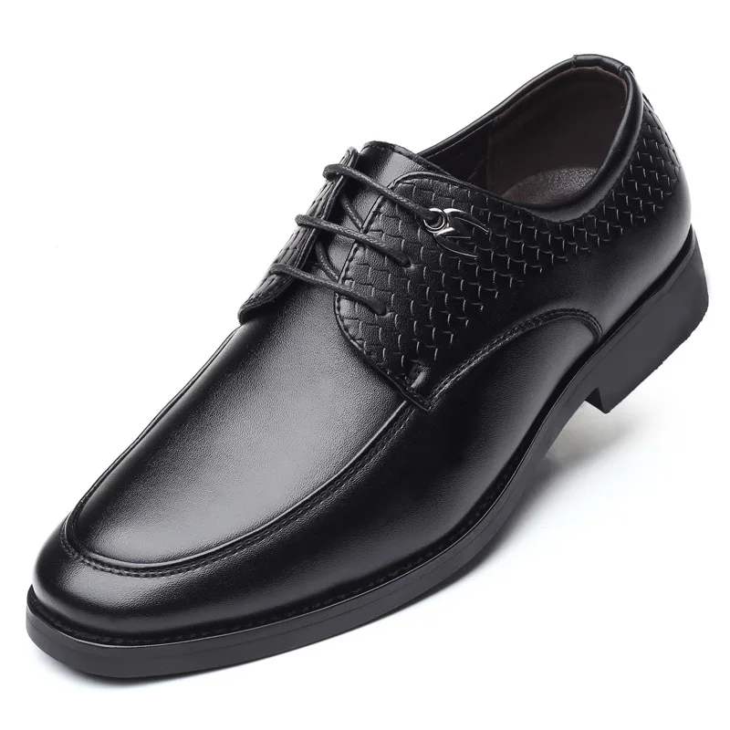 

Spring And Autumn Men's Business Dress Shoes Big Size Fashion Retro Personality Fashion Low Help Simple Breathable Men's Shoes