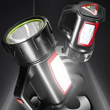 1 шт. Usb зарядка светодиодный Рабочий фонарь 5000 мАч батарея прожектор ручной светильник кемпинг фонарь прожектор для пешего туризма охота любимая