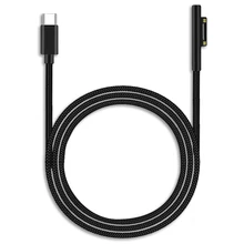 Carregador de fonte de alimentação, 1.5m/1m usb tipo c adaptador 65w 15v 3a pd carregamento rápido cabo do cabo para microsoft surface pro 3 4 5 6 go