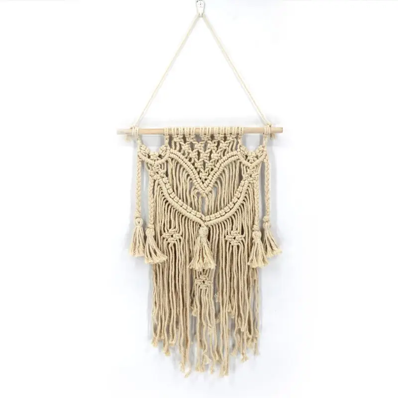 Cotton tapestry В форме сердца макраме настенный художественный дизайн Тканый гобелен украшение комнаты - Цвет: Cotton tapestry
