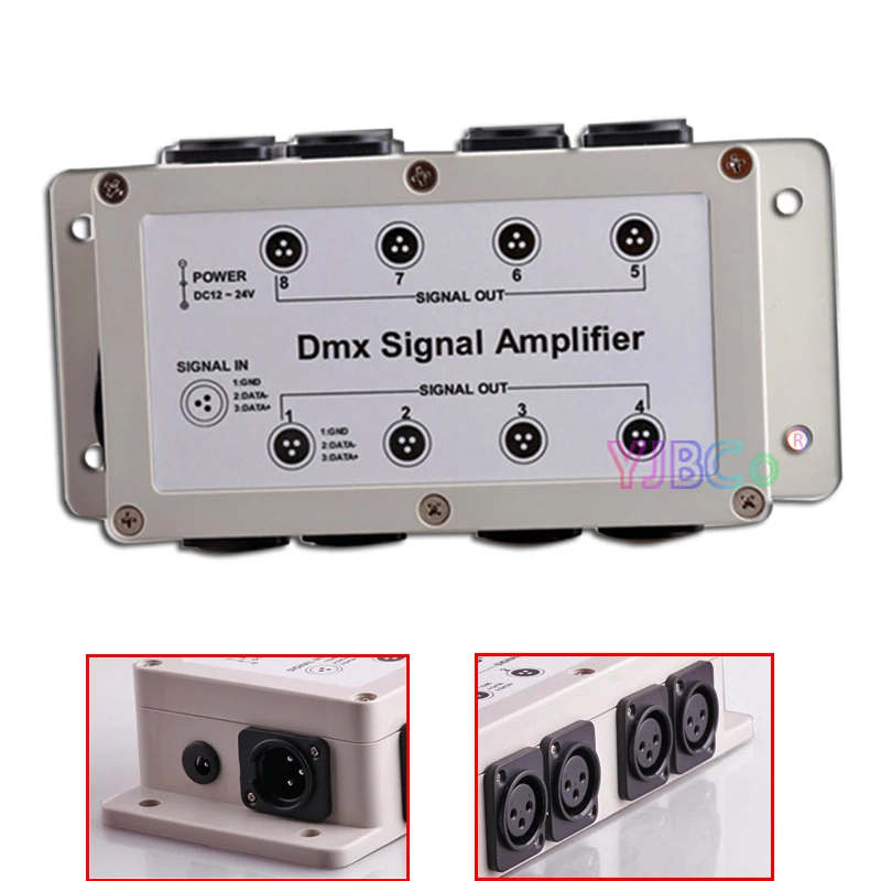 Dmx Amplifier 8 CH DMX512 Signal LED Intelligent Lighting Controller Stage Lamp Relay Amplifier 1000V Photoelectric Isolation