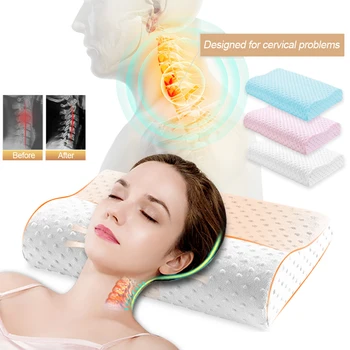 

Orthopedic Pillow Memory Foam Pillow Back Support Latex Neck Pillow Fiber Slow Rebound Soft Pillow Cervical Health Care Massager