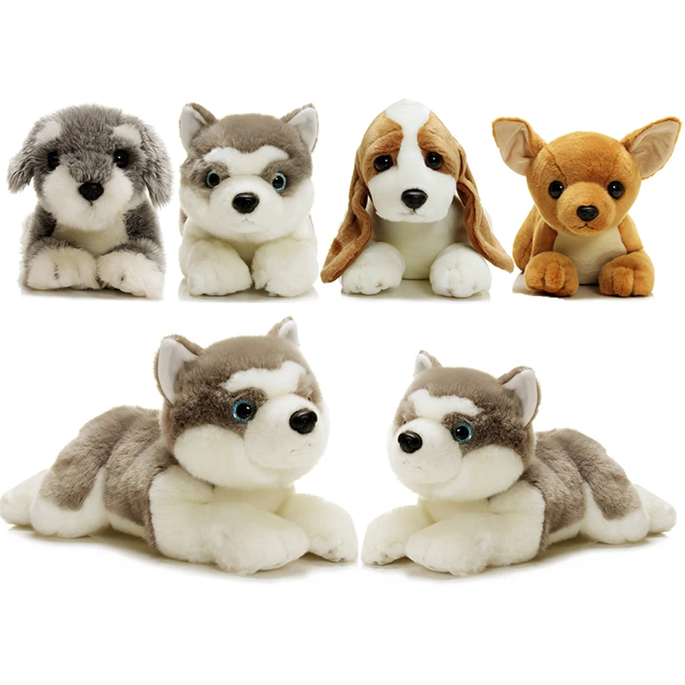 AURORA Simulation Puppy Dog Plush Toys Kid Model Dolls Husky Alaskan Malamute Sheepdog Chihuahua Stuffed Soft Children Gift | Игрушки и