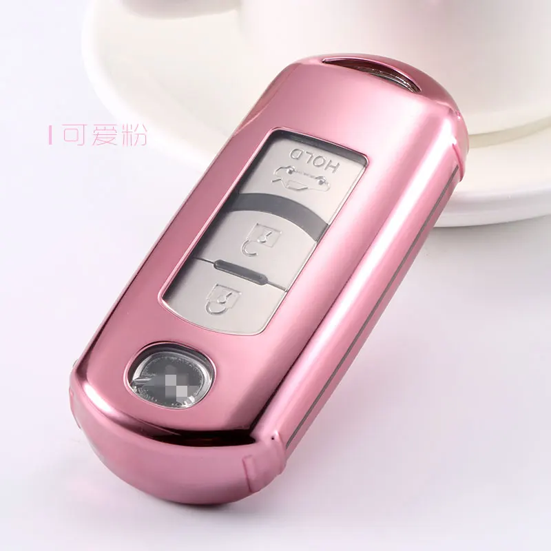 pink TPU крышка ключа автомобиля чехол подходит для Mazda 2 3 5 6 CX-4 CX-5 CX-7 CX-9 CX-3 CX 5 Аксессуары - Color Name: pink
