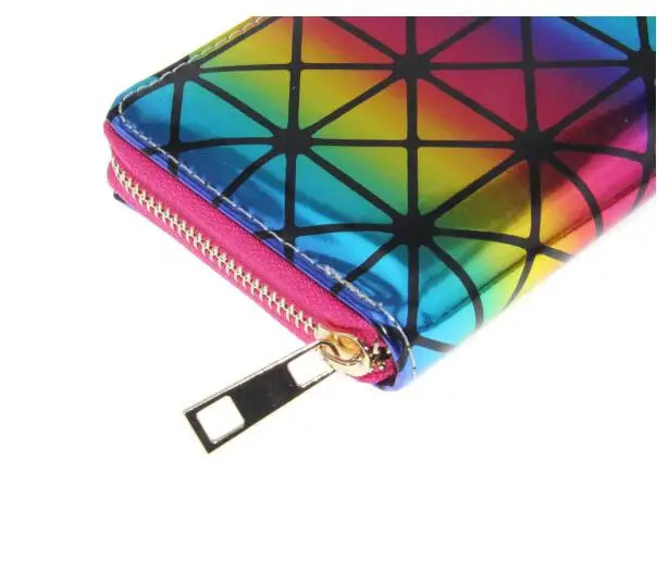 Xgravity European Laser Rainbow Colorful Wallet New Graffiti Ladies Long Purse Fashion Women Leisure PU Card Bags H018