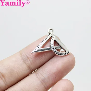 

Yamily 20pcs/20*21mm Protractor triangle ruler maths charms antique silver tone triangle Charm Pendant DIY Jewelry Making