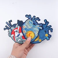 Buy Van Gogh Embroidered Patches For Clothing Stickers Hippie Heart Patch Accessories Iron On Patches On Clothes Embroidery Patch Online
