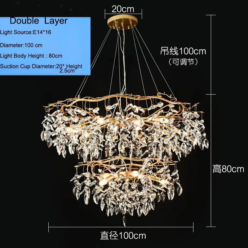 Nordic Luxury Gold Crystal LED Chandelier Villa Large Lustre LED Pendant Lamp for Living Room Hotel Hall Art Decor Lighting modern crystal chandelier