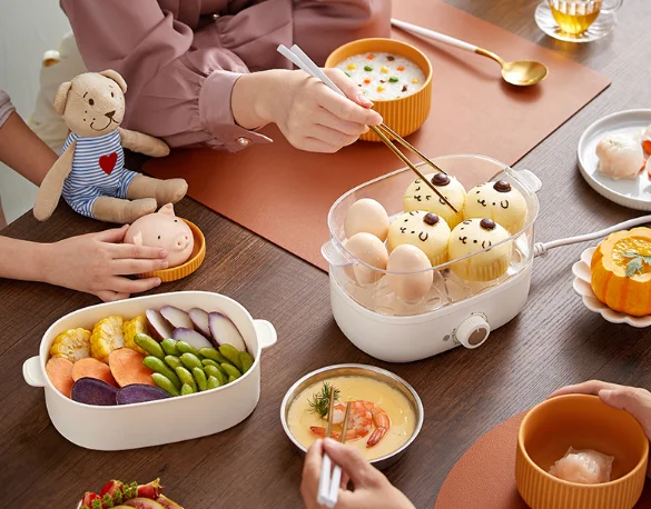 Household small double-layer timer automatic power off unattended breakfast magic egg poacher J03