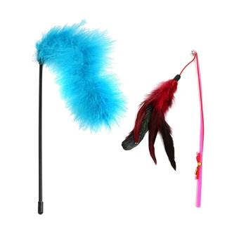 

HOT 2 Pcs Cat Toy with Feathers Cat Angel Toy Cat Toy for Cats