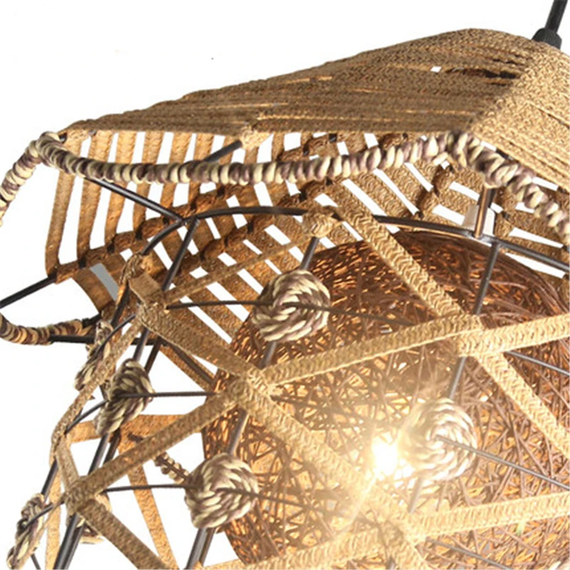 Птичье гнездо типа Конопляный шар художественная люстра столовая лампа барная лампа сферическая настольная лампа ротанговая тканая лампа
