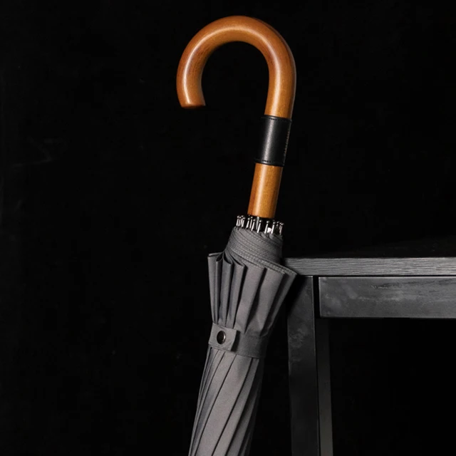 US $22.39 Parachase Big Umbrella Wooden Windproof 16 Ribs Business Japanese Long Handle Umbrella Rain Women M