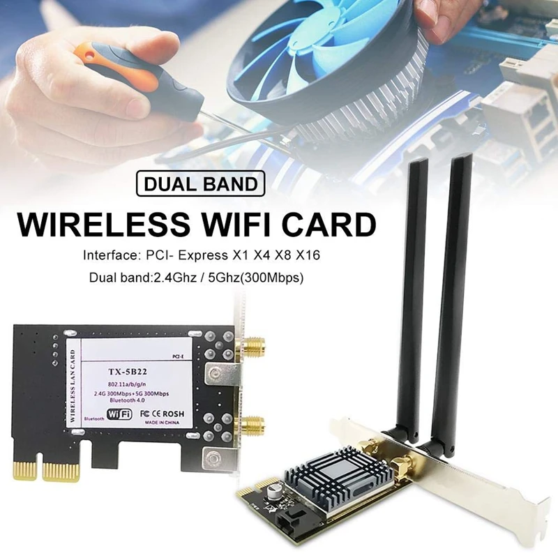 N1202 AR5B22 2,4G/5G Двухдиапазонная PCIE Wi-Fi сетевая карта с Bluetooth 4,0 для настольных PCsand серверах беспроводной сетевой адаптер