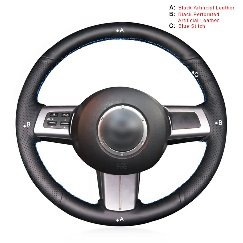 Artificial Leather Авто оплетка на крышке рулевого колеса для Mazda MX-5 2009-2013 RX-8 2009-2013 CX-7 CX7 2007-2009 покрытие для интерьера автомобиля - Название цвета: Artificial Leather