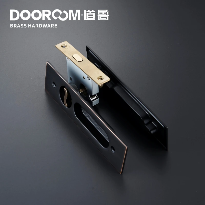 Dooroom латунный раздвижной дверной замок современный американский Push Pull Скрытая