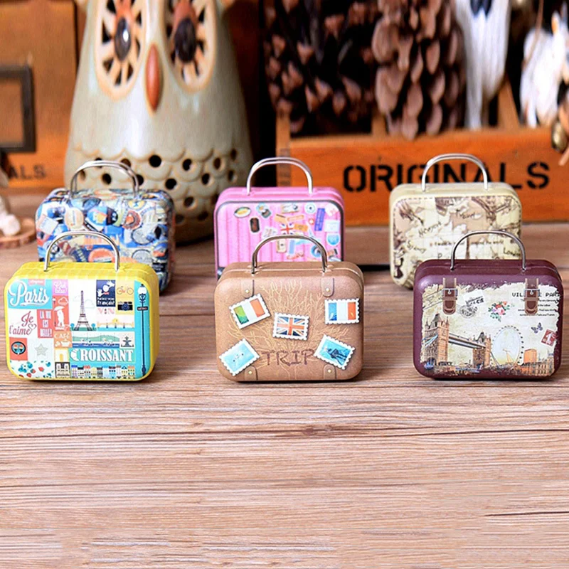 1Pc Sultry Retro Suitcase Music Box Creative Gift Mini Music Boxes Colorful Home Decoration Accessories Inimitable Musical Box