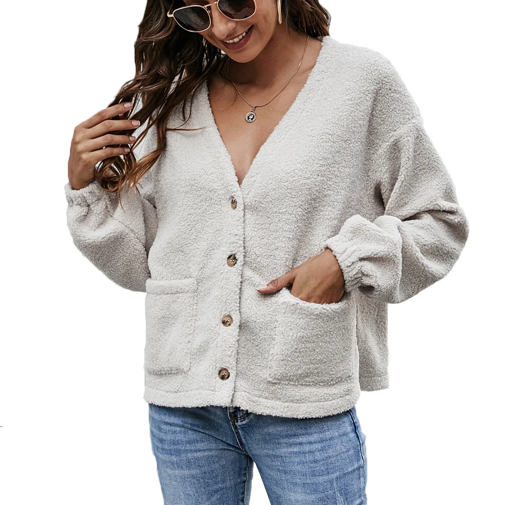 Fur Long Sleeved Loose Warm Women's Jacket Lamb Wool Winter Thickened Contrast Color Coat European Style Luxury Tops
