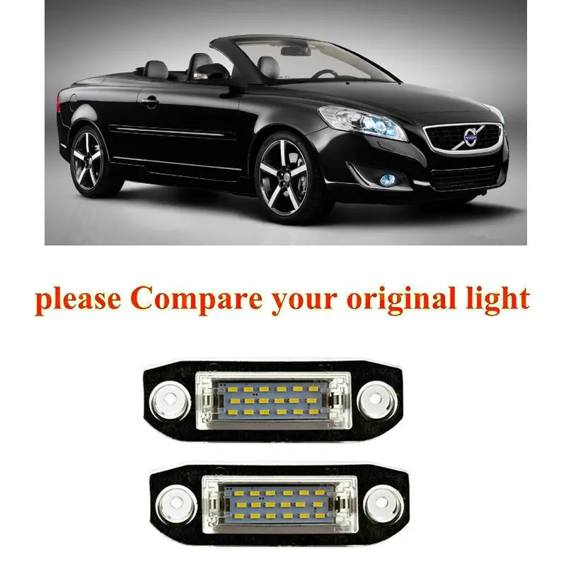

2pc Car Accessories Special Car License Plate Light Lamp For Volvo C70 2006-2015 canbus error free