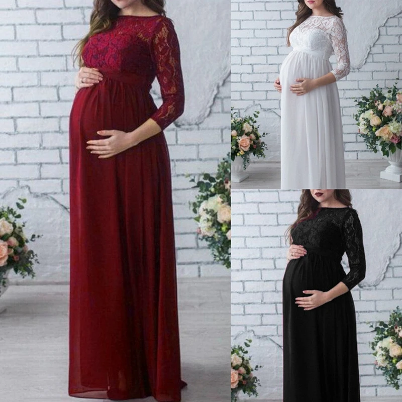 Кружевное длинное платье для беременных женщин; пэтчворк; фотографии; реквизит; сексуальное свободное платье со шлейфом для беременных; элегантная женская одежда; длинное платье