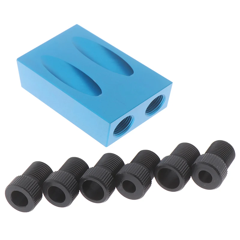 1pc 6/8/10mm Pocket Hole Jig Kit 15 Angle Adapter Drill Guide Woodworking Set Tool Dropshipping
